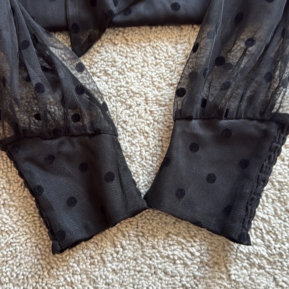 Anthropologie Maeve | Tulle Neck Tie Blouse | Small | Black | NWT - Picture 11 of 14